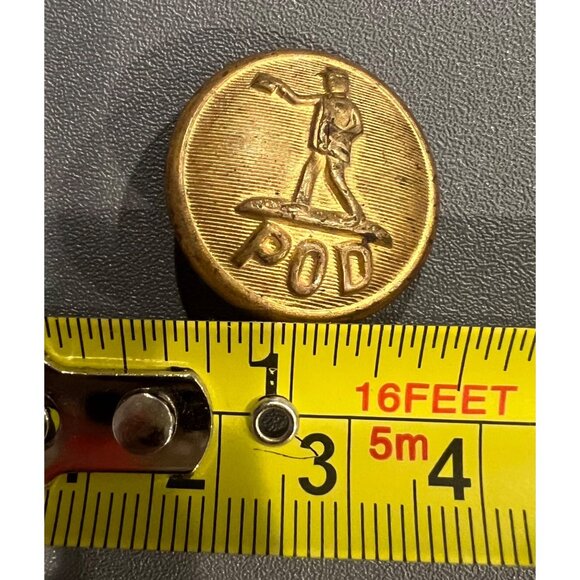Vintage P.O.D Post Office Delivery Brass Uniform Button 7/8” Antique Collectible - Picture 4 of 4